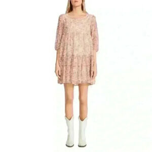 BB Dakota Steve Madden Ivory Baby Love Floral Pullover Mini Dress Size XS NWT